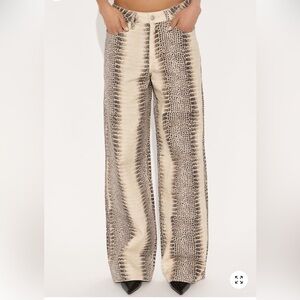 Snake print jeans